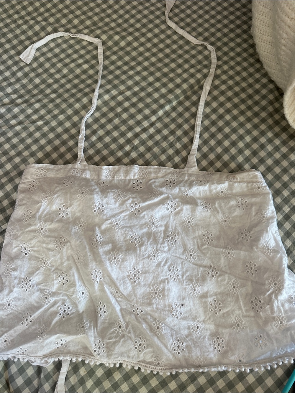 aerie White Eyelet Camisole with Tie Straps